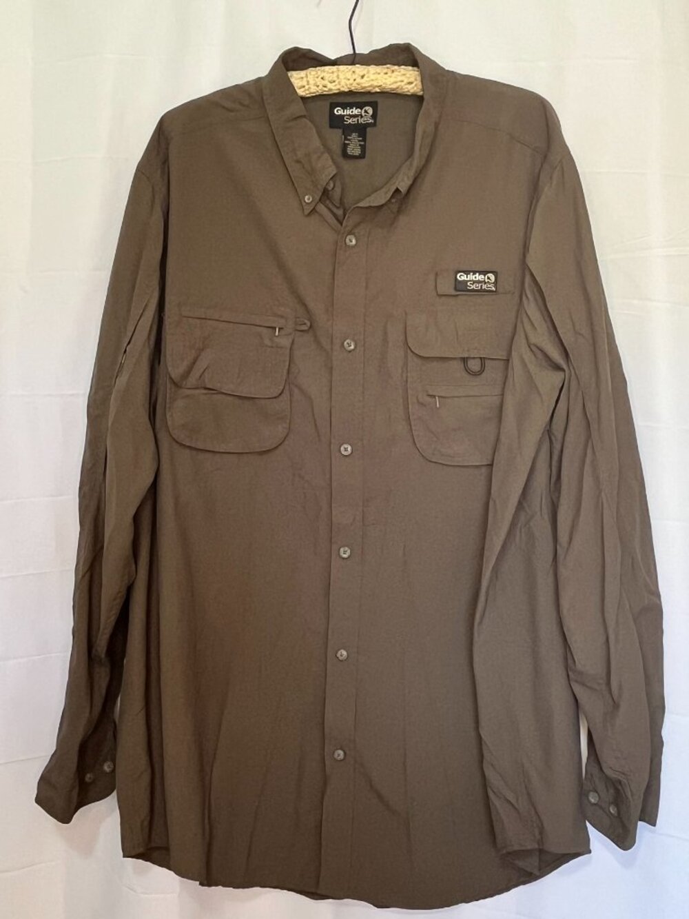 Gander Mountain Guide Series Shirt Mens Fishing Outdoor Vented Pockets Green XLT
